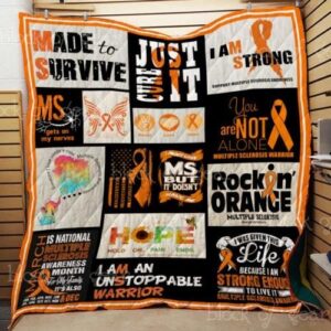 Multiple Sclerosis Awareness Quilt Blanket Th522  Quilt